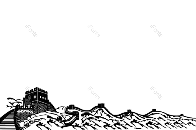 中国图片,中国梦元素,黑色PNG,建筑免抠素材